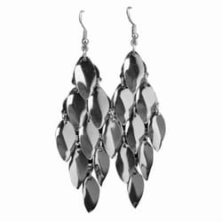 Women Waterdrop Disks Charms Long Dangle Eardrop Earrings Jewelry Gift - silver