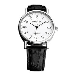 Men Watches Chronograph Casual Analog Quartz Watch Quartz Movement Watch Belt Strap Wristwatch Gift For Boyfriend Father - black white, A