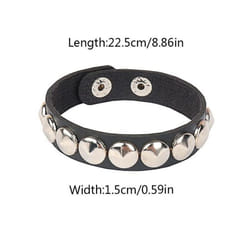Fashion Pu Leather Bracelet Adjustable Men Women Leather Wristband Punk Style Cool Street Leather Bracelet Jewelri Gift - P