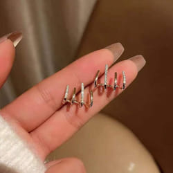 Claw Stud Earrings For Women Girls Temperament Gold Silver Hook Clip Earring Wedding Party Jewelry Geometric Accessories - gold