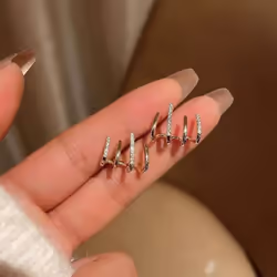 Claw Stud Earrings For Women Girls Temperament Gold Silver Hook Clip Earring Wedding Party Jewelry Geometric Accessories - gold