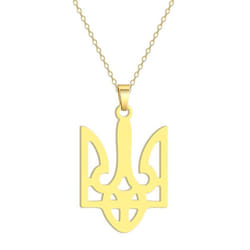 Stainless Steel National Symbols Of Ukraine Pendant Necklace For Men Women Tryzub Ukrainian Solidarity  Jewelry - gold