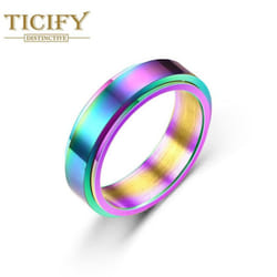 Rotating Dynamic Titanium Steel Ring Ring Women&apos;s Minimalist Ring Ring - multicolor, 6
