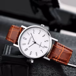 Men Watches Chronograph Casual Analog Quartz Watch Quartz Movement Watch Belt Strap Wristwatch Gift For Boyfriend Father - black, A