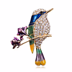 Women Fashion Jewelry Rhinestone Collar Lapel Pin Clothing Accessories Bird Brooches Brooch