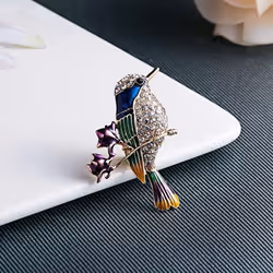 Women Fashion Jewelry Rhinestone Collar Lapel Pin Clothing Accessories Bird Brooches Brooch