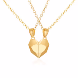 2pcs Magnetic Heart Couple Necklace For Women Punk Necklace Valentine&apos;s Day Gift Sweater Chain For Best Friend Wedding P ...