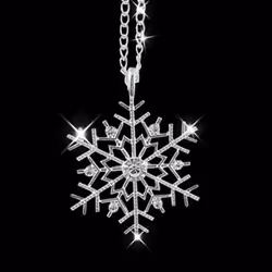 Frozen Snowflake Pendant Chain Necklace