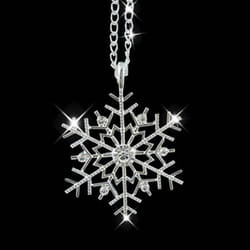 Frozen Snowflake Pendant Chain Necklace