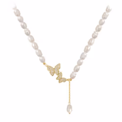 Pendant Necklace Trendy Clavicle Delicate Props Charm Necklace Fashion Imitation Pearl Butterfly Necklace Women Necklace Part ...