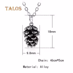 Vintage Women Cute Pine Cone Shape Pendant Thin Chain Necklace Jewelry Gift Accessories - antique brass