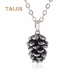 Vintage Women Cute Pine Cone Shape Pendant Thin Chain Necklace Jewelry Gift Accessories - antique brass