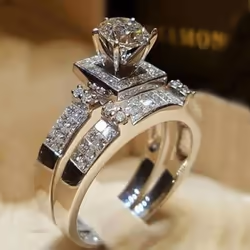 Rings Zircon Rings Ladies Gift Jewelry Girls Rings Wedding Rings - silver, 5