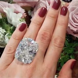 Ring  Cubic Square Zirconia Finger Proposal Luxury Women Wedding Large Jewelry Fashion Ring - white, US 10