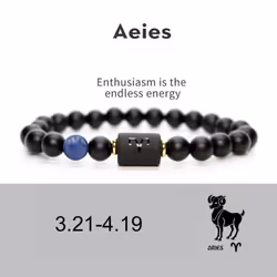 Men Women 12 Constellation Bracelet Elastic Bracelet Hand Woven Adjustable Natural Tiger Eye Obsidian Bracelet Party Gift Jew ...