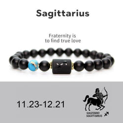 Men Women 12 Constellation Bracelet Elastic Bracelet Hand Woven Adjustable Natural Tiger Eye Obsidian Bracelet Party Gift Jewelry - sagittarius