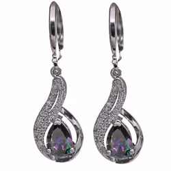 Fashion Women Shiny Water Drop Leaverback Earrings Gift