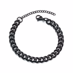 High Quality Stainless Steel Bracelets For Men Blank Color Punk Curb Cuban Link Chain Bracelets On The Hand Jewelry Gifts - b ...