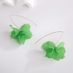 1 Pair Petal Earrings Long Style Dangle Earrings Women Piercing Hook Earrings Jewelry Gift - red