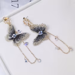 Butterfly Earrings Temperament Long Tassel Pendant Earrings Personality Wild Earrings