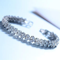 Fashion Roman Style Woman Crystal Bracelet Wristband Gifts Jewelry Accessories Wristlet - silver