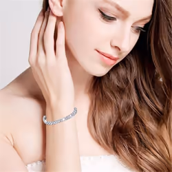 Fashion Roman Style Woman Crystal Bracelet Wristband Gifts Jewelry Accessories Wristlet - silver