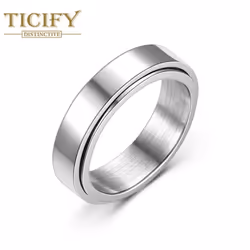 Rotating Dynamic Titanium Steel Ring Ring Women's Minimalist Ring Ring - silver, 13