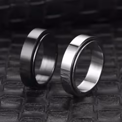 Rotating Dynamic Titanium Steel Ring Ring Women&apos;s Minimalist Ring Ring - silver, 13