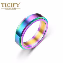 Rotating Dynamic Titanium Steel Ring Ring Women&apos;s Minimalist Ring Ring - multicolor, 11