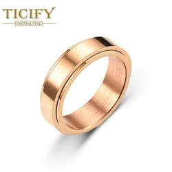 Rotating Dynamic Titanium Steel Ring Ring Women&apos;s Minimalist Ring Ring - rose gold, 10
