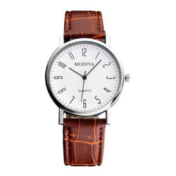 Men Watches Chronograph Casual Analog Quartz Watch Quartz Movement Watch Belt Strap Wristwatch Gift For Boyfriend Father - brown, A