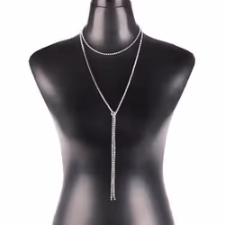 Yousheng Wedding Party Club Women&apos;s Sexy Necklace Choker Shiny Rhinestone Jewelry Gift - silver