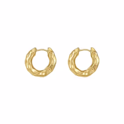 Women Simple Pleated Hoop Earrings - Silver