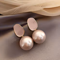Cute Temperament Imitation Pearl Drop Earrings For Women Enamel Elegant Vintage Geometric Earrings Wedding Party Jewelry Gift ...