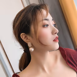 Cute Temperament Imitation Pearl Drop Earrings For Women Enamel Elegant Vintage Geometric Earrings Wedding Party Jewelry Gift - black