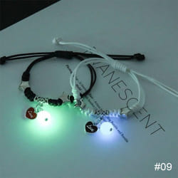 1 Pair Luminous Bracelet Fashion Alloy Hand Braided Bracelet Luminous Bracelet Jewelry Gift For Friends Lovers - 9