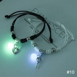 1 Pair Luminous Bracelet Fashion Alloy Hand Braided Bracelet Luminous Bracelet Jewelry Gift For Friends Lovers - 10