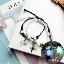 1 Pair Luminous Bracelet Fashion Alloy Hand Braided Bracelet Luminous Bracelet Jewelry Gift For Friends Lovers - 12