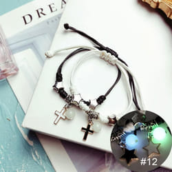 1 Pair Luminous Bracelet Fashion Alloy Hand Braided Bracelet Luminous Bracelet Jewelry Gift For Friends Lovers - 12
