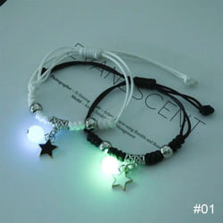 1 Pair Luminous Bracelet Fashion Alloy Hand Braided Bracelet Luminous Bracelet Jewelry Gift For Friends Lovers - 1