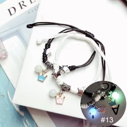1 Pair Luminous Bracelet Fashion Alloy Hand Braided Bracelet Luminous Bracelet Jewelry Gift For Friends Lovers - 13