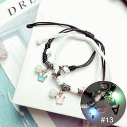 1 Pair Luminous Bracelet Fashion Alloy Hand Braided Bracelet Luminous Bracelet Jewelry Gift For Friends Lovers - 13