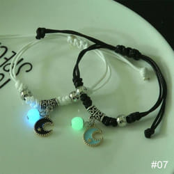 1 Pair Luminous Bracelet Fashion Alloy Hand Braided Bracelet Luminous Bracelet Jewelry Gift For Friends Lovers - 7