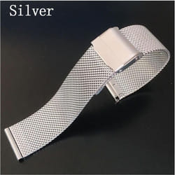 ) ) Milanese Watchband 12mm 14mm 16mm 18mm 20mm 22mm 24mm Universal Stainless Steel Metal Watch Band Strap Bracelet - silver, 14mm(width