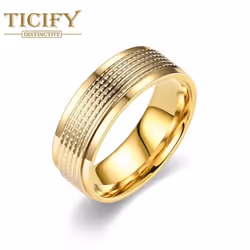 New Product Titanium Steel Men&apos;s Ring Fashion Temperament Business Style Couple Ring Gandal Jewelry - gold, 6