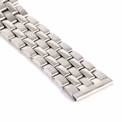 Stainless Steel Metal Strap Silver Watch Band Unisex Bracelet 18 20 22mm Watch Band Double Fold Deplo - silver, 18mm