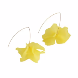 1 Pair Petal Earrings Long Style Dangle Earrings Women Piercing Hook Earrings Jewelry Gift - yellow