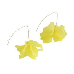 1 Pair Petal Earrings Long Style Dangle Earrings Women Piercing Hook Earrings Jewelry Gift - yellow