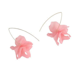 1 Pair Petal Earrings Long Style Dangle Earrings Women Piercing Hook Earrings Jewelry Gift - pink