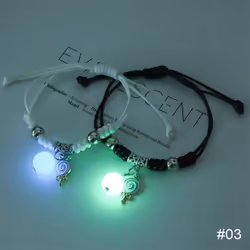 1 Pair Luminous Bracelet Fashion Alloy Hand Braided Bracelet Luminous Bracelet Jewelry Gift For Friends Lovers - 3